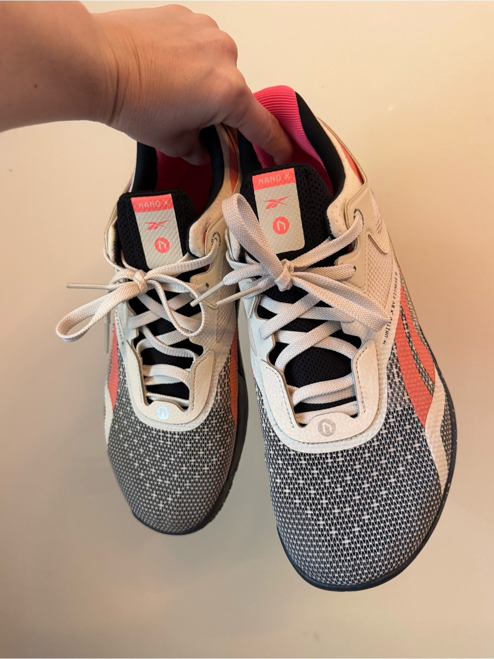 Reebok Nano X Women’s Training Shoes White Gray Black Coral Pink Size 10.5